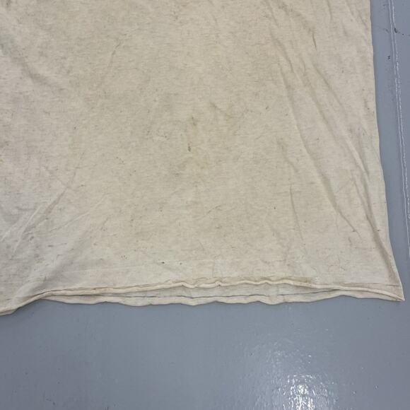 Vintage 60s White Distressed Cotton Blank T-Shirt - Picture 3 of 4